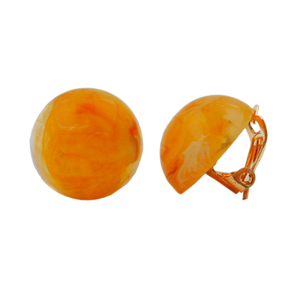 Clip ørering 17mm ravmarmoreret plastik Bouton