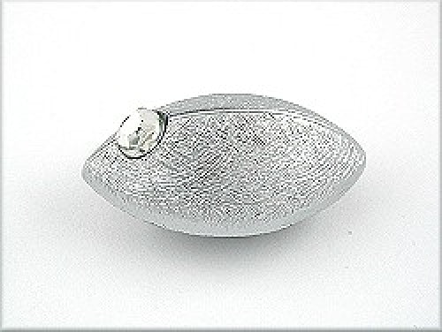Broche 35x20mm museform plastik sølv ridset