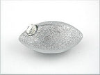 Broche 35x20mm museform plastik sølv ridset