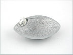 Broche 35x20mm museform plastik sølv ridset