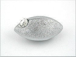 Broche 35x20mm museform plastik sølv ridset