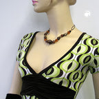 Kæde Plastikperler Skrue Brun Orange med snor 45 cm