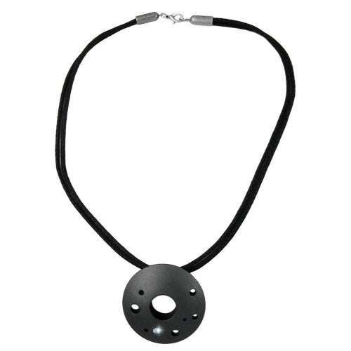 Kæde 48mm metal-vedhængshul ring antracitsnor sort 50cm