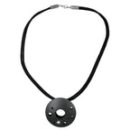 Kæde 48mm metal-vedhængshul ring antracitsnor sort 50cm