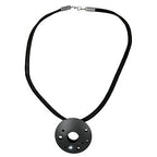 Kæde 48mm metal-vedhængshul ring antracitsnor sort 50cm