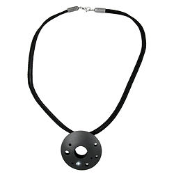 Kæde 48mm metal-vedhængshul ring antracitsnor sort 50cm