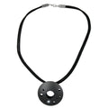 Kæde 48mm metal-vedhængshul ring antracitsnor sort 50cm