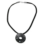Kæde 48mm metal-vedhængshul ring antracitsnor sort 50cm