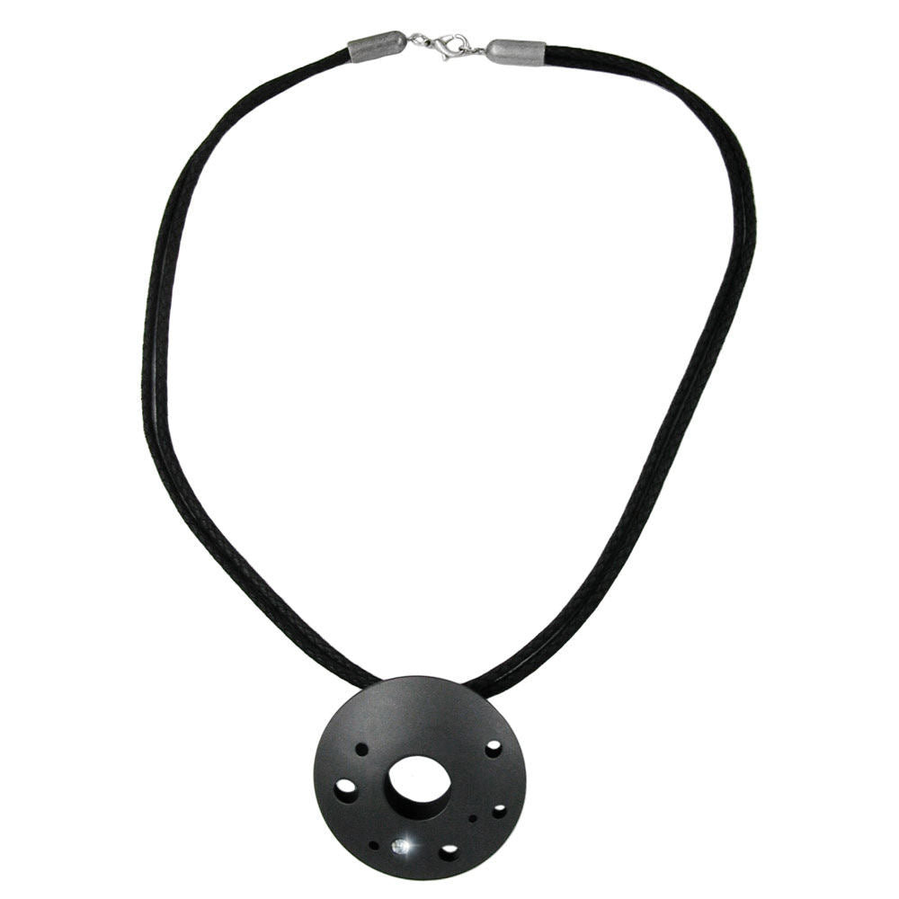 Kæde 48mm metal-vedhængshul ring antracitsnor sort 50cm