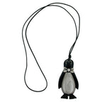 Halskæde 8x4x3cm Figur Pingvin sort-sølv-grå plastik 90cm