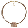 Kæde Plastikkugle Trapezformet beige marmoreret mat snor brun 45 cm