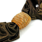 Stofring 35x34x23mm spiralplastik horn-gul-brun-marmoreret mat