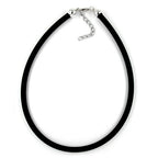 Rund snor 6 mm massiv gummikæde med sølvfarvet spænde