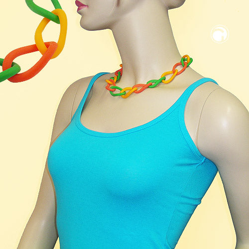 Kædebredpansrede kædeled Plastik gul-abrikosgrøn 45 cm