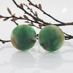 Clip ørering 22mm Crack Green Brun Marmoreret Matt Plastik Bouton