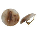 Clip ørering 30mm crack brunt horn marmoreret skinnende plastik Bouton
