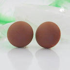 Clip ørering 18mm brun mat plastik Bouton