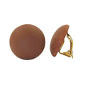 Clip ørering 18mm brun mat plastik Bouton