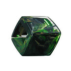 Stofring 45x36x18mm sekskantet grønmarmoreret skinnende plastik