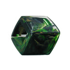 Stofring 45x36x18mm sekskantet grønmarmoreret skinnende plastik