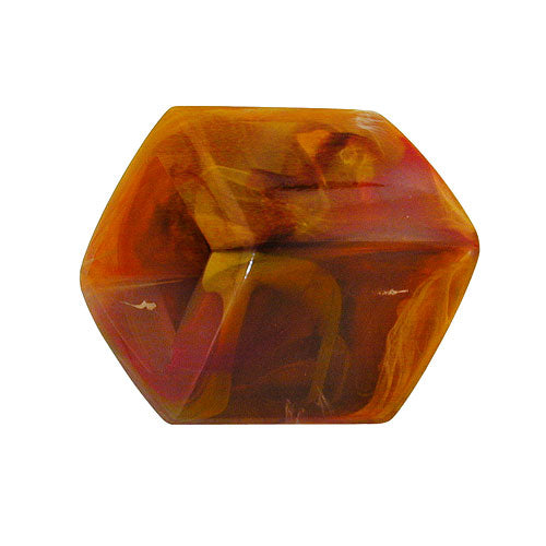 Stofring 45x36x18mm sekskantet brunmarmoreret blank plastik