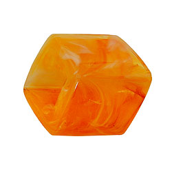 Stofring 45x36x18 mm sekskantet orange-marmoreret blank plastik