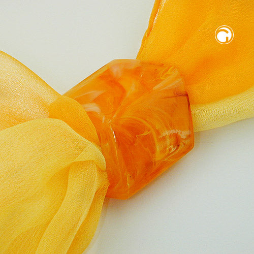 Stofring 45x36x18 mm sekskantet orange-marmoreret blank plastik