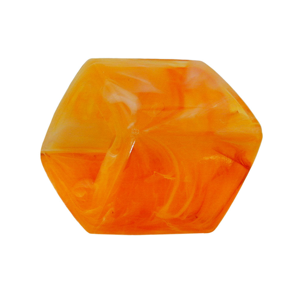 Stofring 45x36x18 mm sekskantet orange-marmoreret blank plastik