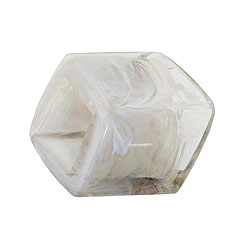 Stofring 45x36x18mm hexagon, krystalgrå marmoreret blank plastik