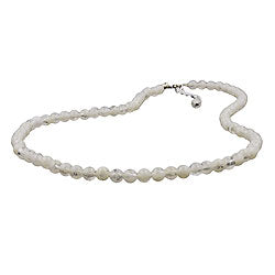Kæde 6 mm perle plastik krystalcreme 40 cm