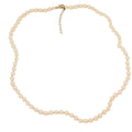 Halskæde 8mm glasperlehalskæde knudet creme 65cm
