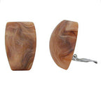 Clip ørering 27x17mm trapezformet hornmarmoreret mat plastik Bouton