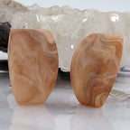 Clip ørering 27x17mm trapezformet hornmarmoreret mat plastik Bouton