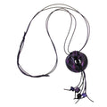 Kæde 52mm plastikvedhæng amulet lilla marmoreret snor lilla 100cm