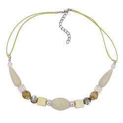 Kæde 26x16mm olivenperle Plastik Mintgrøn snor Limegrøn 45cm
