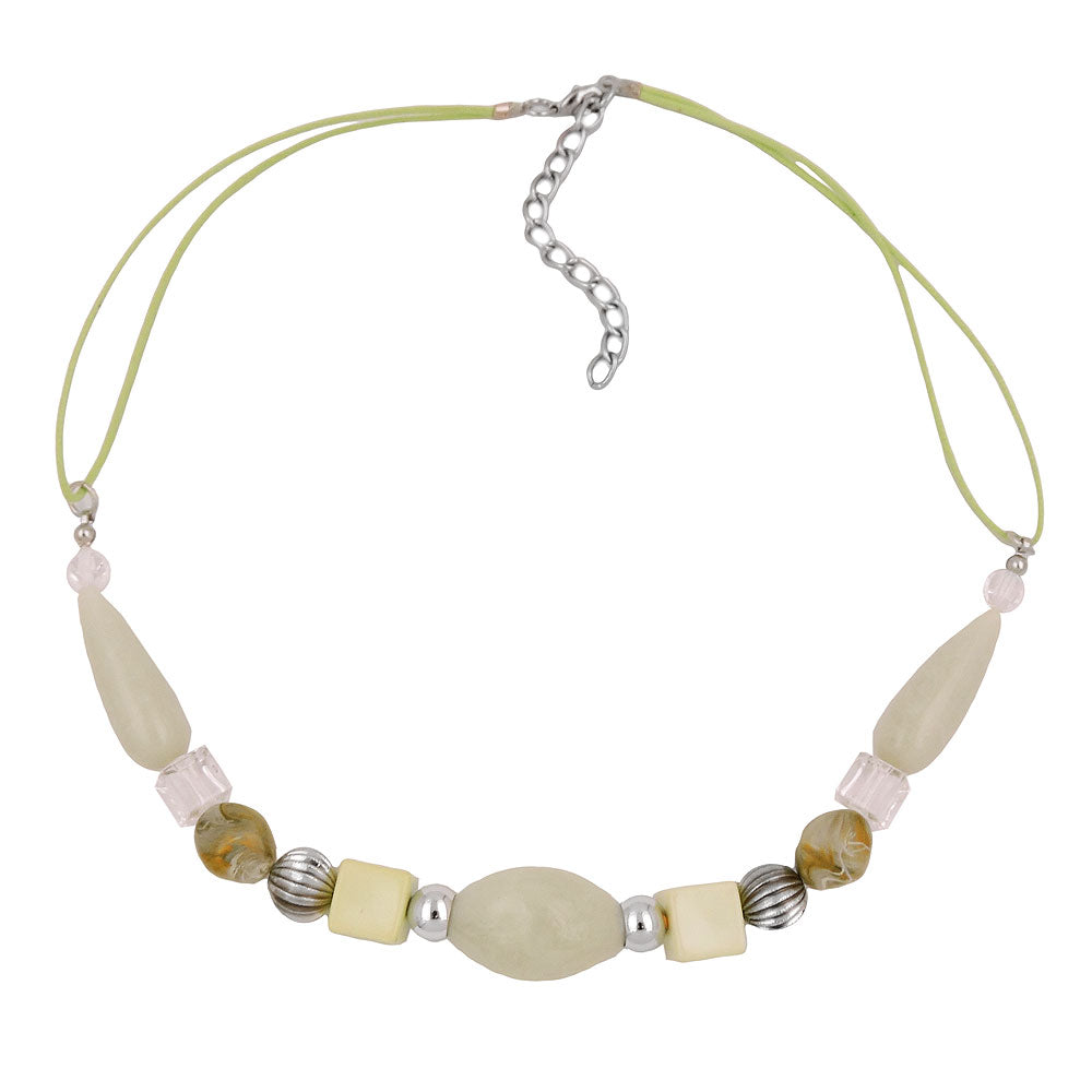 Kæde 26x16mm olivenperle Plastik Mintgrøn snor Limegrøn 45cm