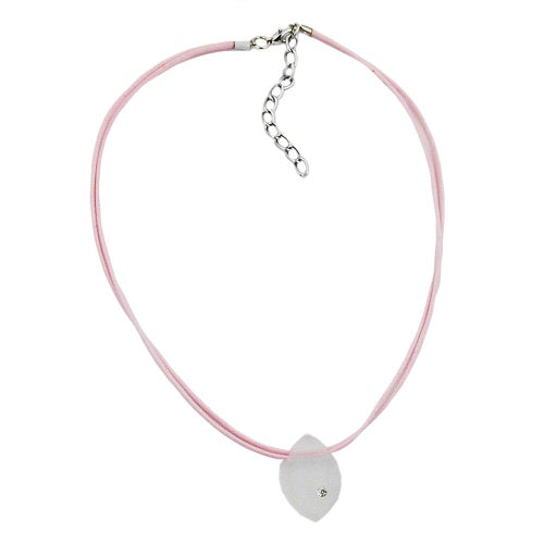 Kædevedhæng Plastik krystal transparent mat Snor pink 38 cm