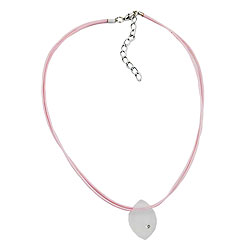 Kædevedhæng Plastik krystal transparent mat Snor pink 38 cm