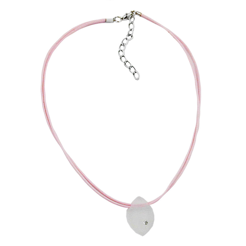 Kædevedhæng Plastik krystal transparent mat Snor pink 38 cm