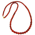 Halskæde 8-10-12mm perler Gradient Orange-Sort-Marmoreret 80cm