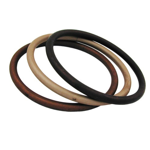 Armbånd 75x15mm ring spil 3 plastikringe i forskellige brune nuancer mat