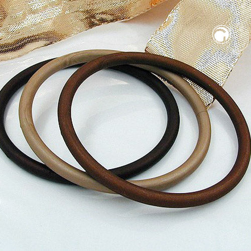 Armbånd 75x15mm ring spil 3 plastikringe i forskellige brune nuancer mat