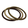 Bangles 75x15mm ringspil med 3 plastikringe i forskellige brun-olivenfarvede nuancer mat