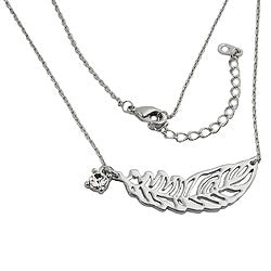 Kæde 34x11mm Metalvedhæng Fjeranker Kæde Rhodium 42cm