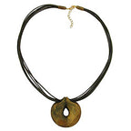 Kæde 52 mm plastikvedhæng amulet olivenmarmoreret snor oliven 55cm