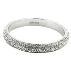 Armbånd 77x10mm metal med 6 rækker hvide glassten