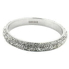 Armbånd 77x10mm metal med 6 rækker hvide glassten
