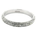 Armbånd 77x10mm metal med 6 rækker hvide glassten