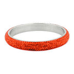 Armbånd 77x10mm metal med 6 rækker glassten rød-orange