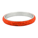 Armbånd 77x10mm metal med 6 rækker glassten rød-orange